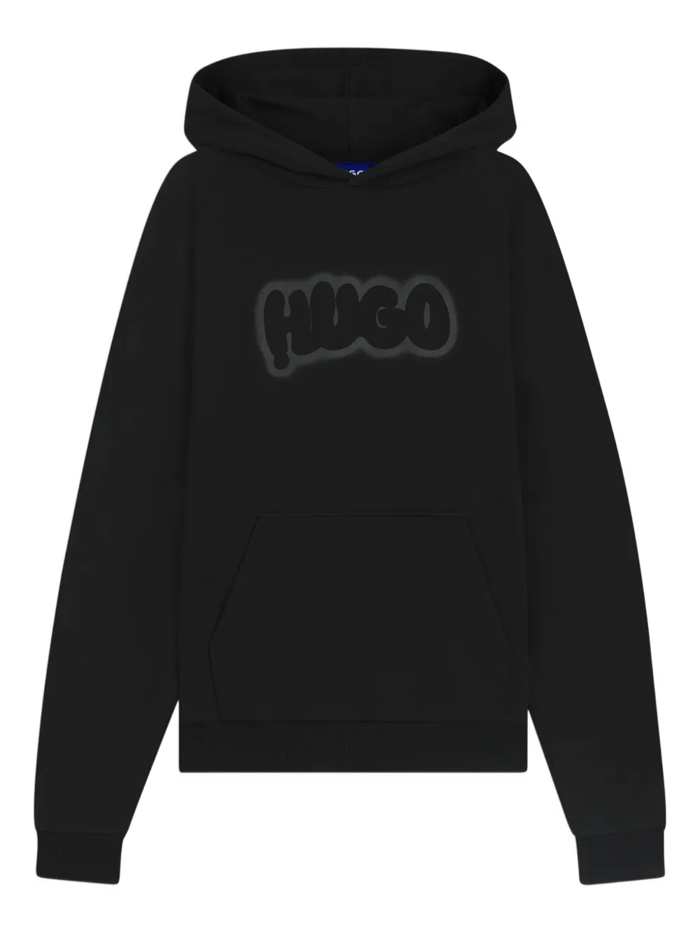 HUGO graffiti-print hoodie | Black | Image 1