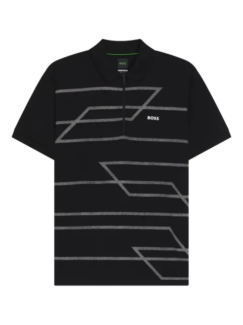 BOSS geometric-pattern polo shirt