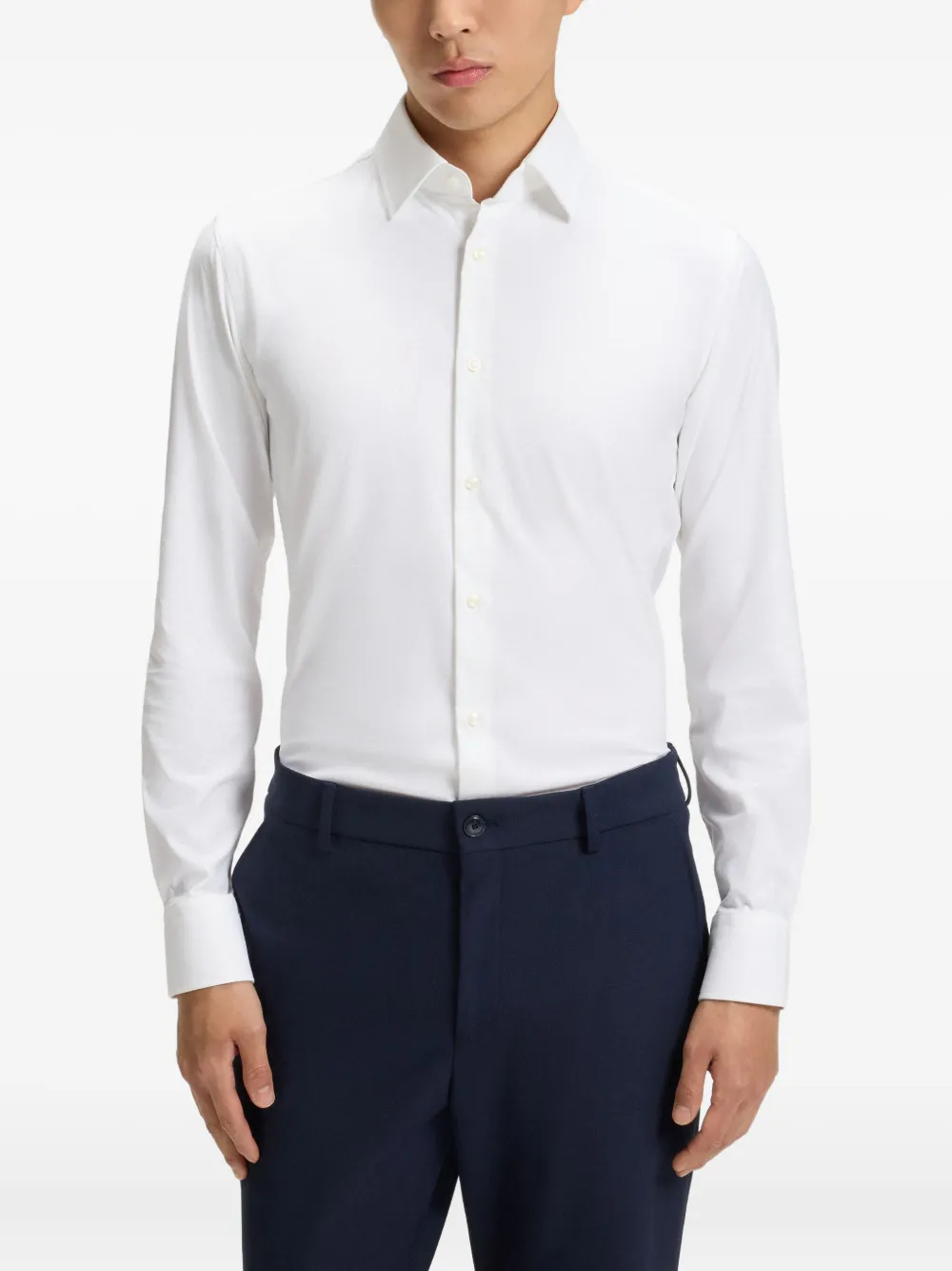 Hugo Boss Long-sleeve Button-down Shirt In White