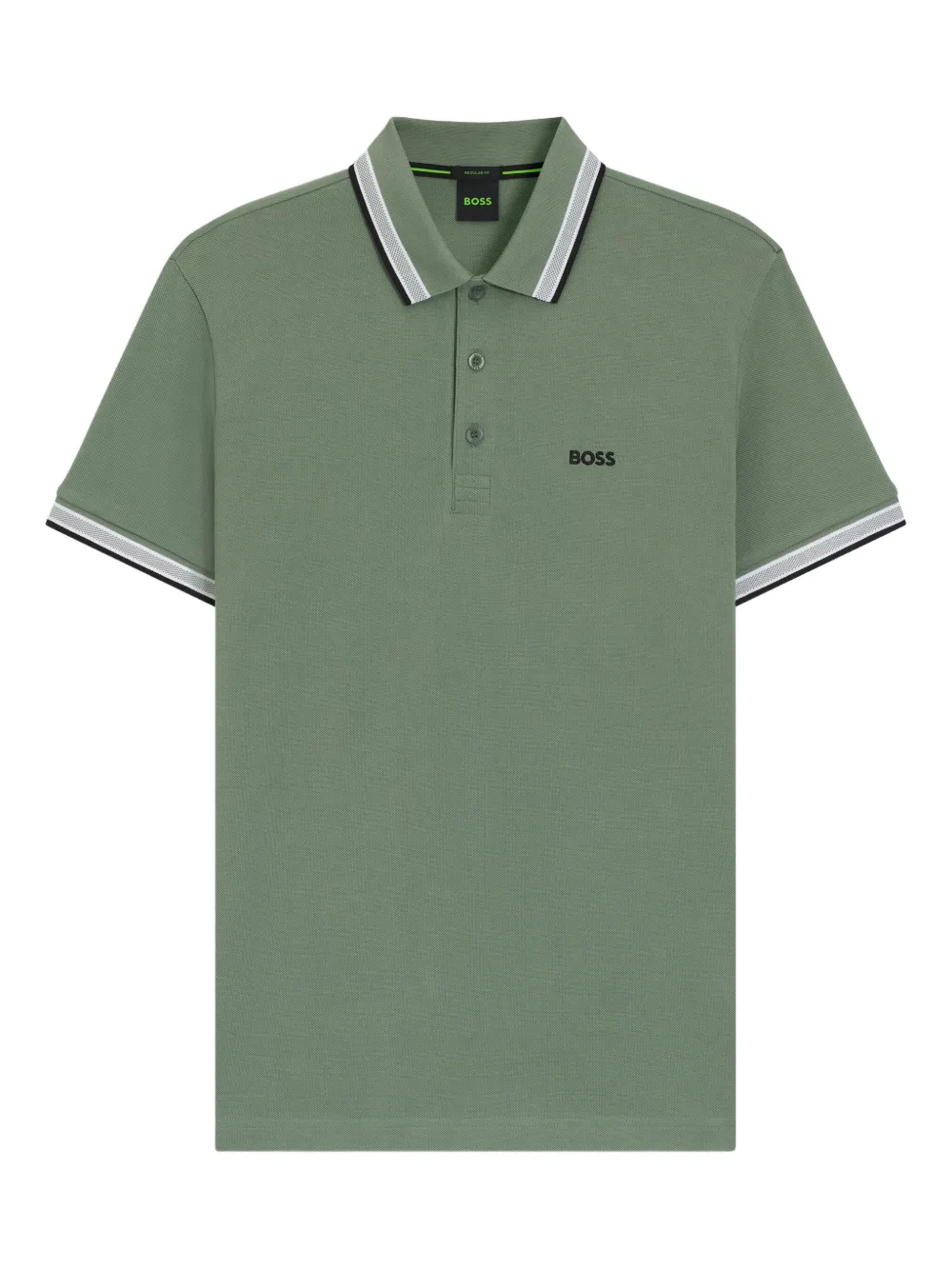 Hugo Boss Tipped-collar Polo Shirt In Green