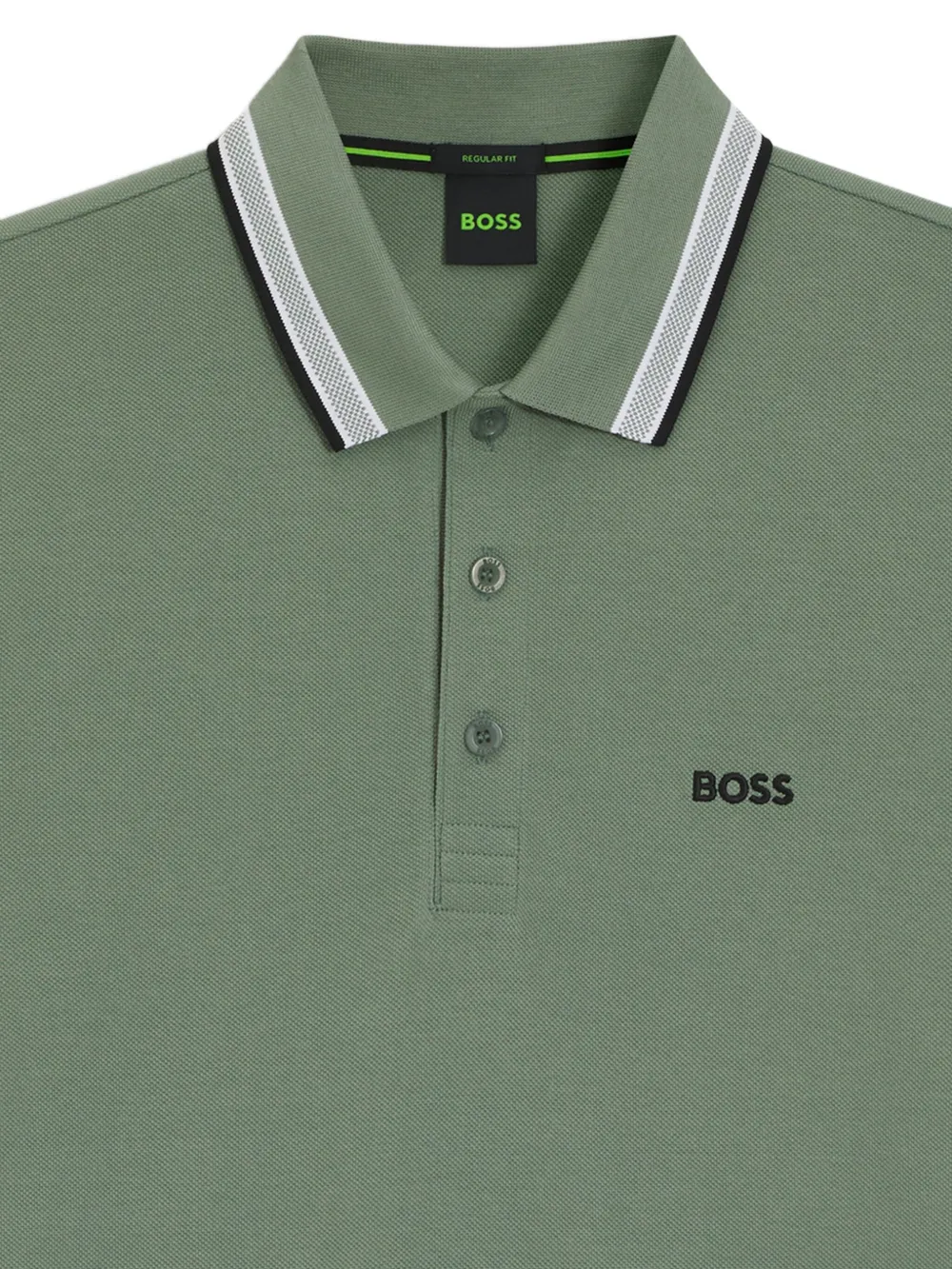 Hugo Boss Tipped-collar Polo Shirt In Green