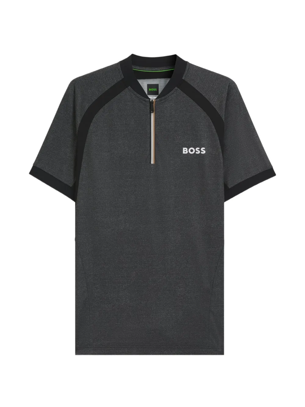 BOSS T-shirt met vlakken en rits Grijs