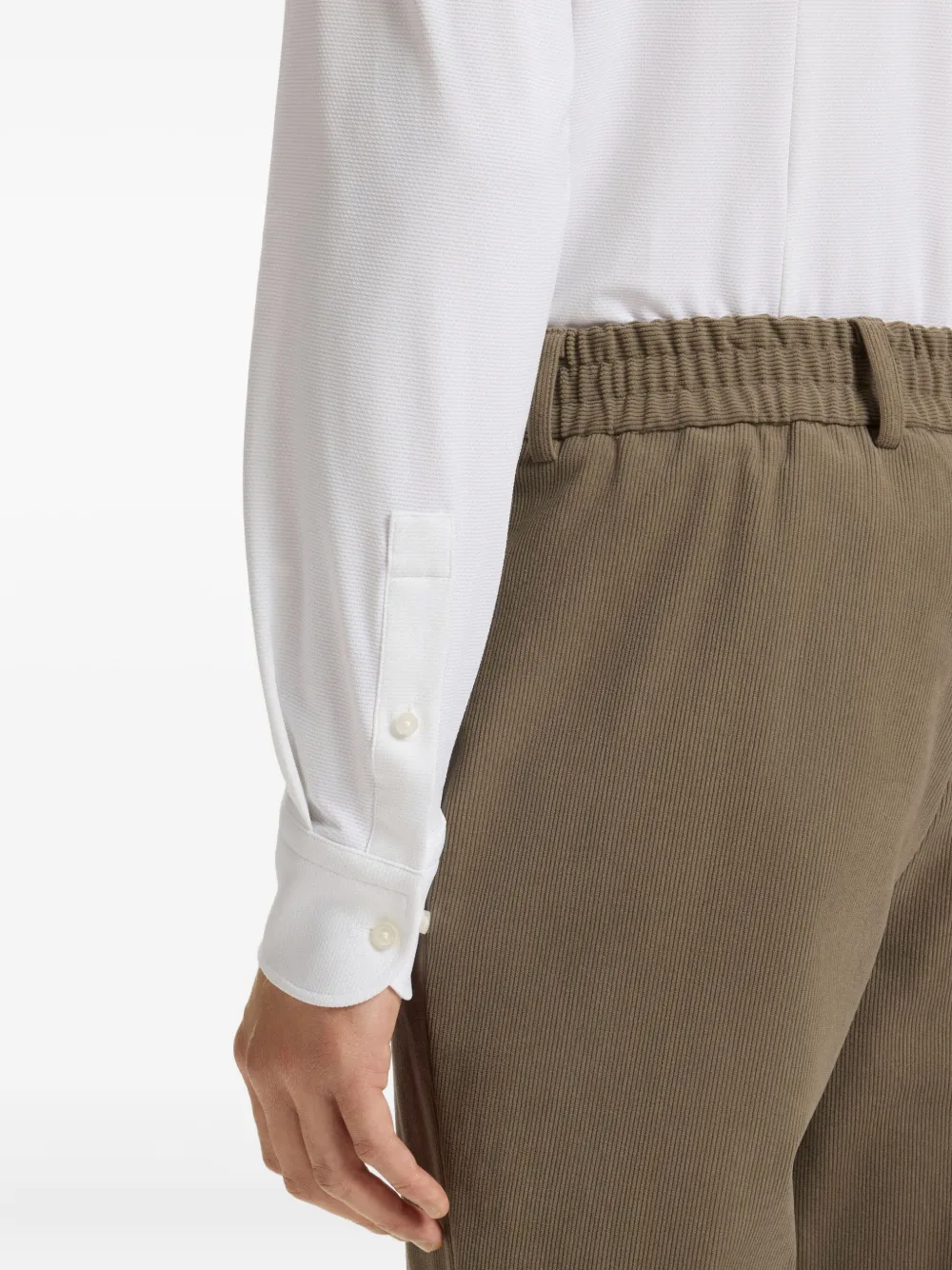 Hugo Boss Slim-fit Shirt In Structured Performance-stretch Jersey In White