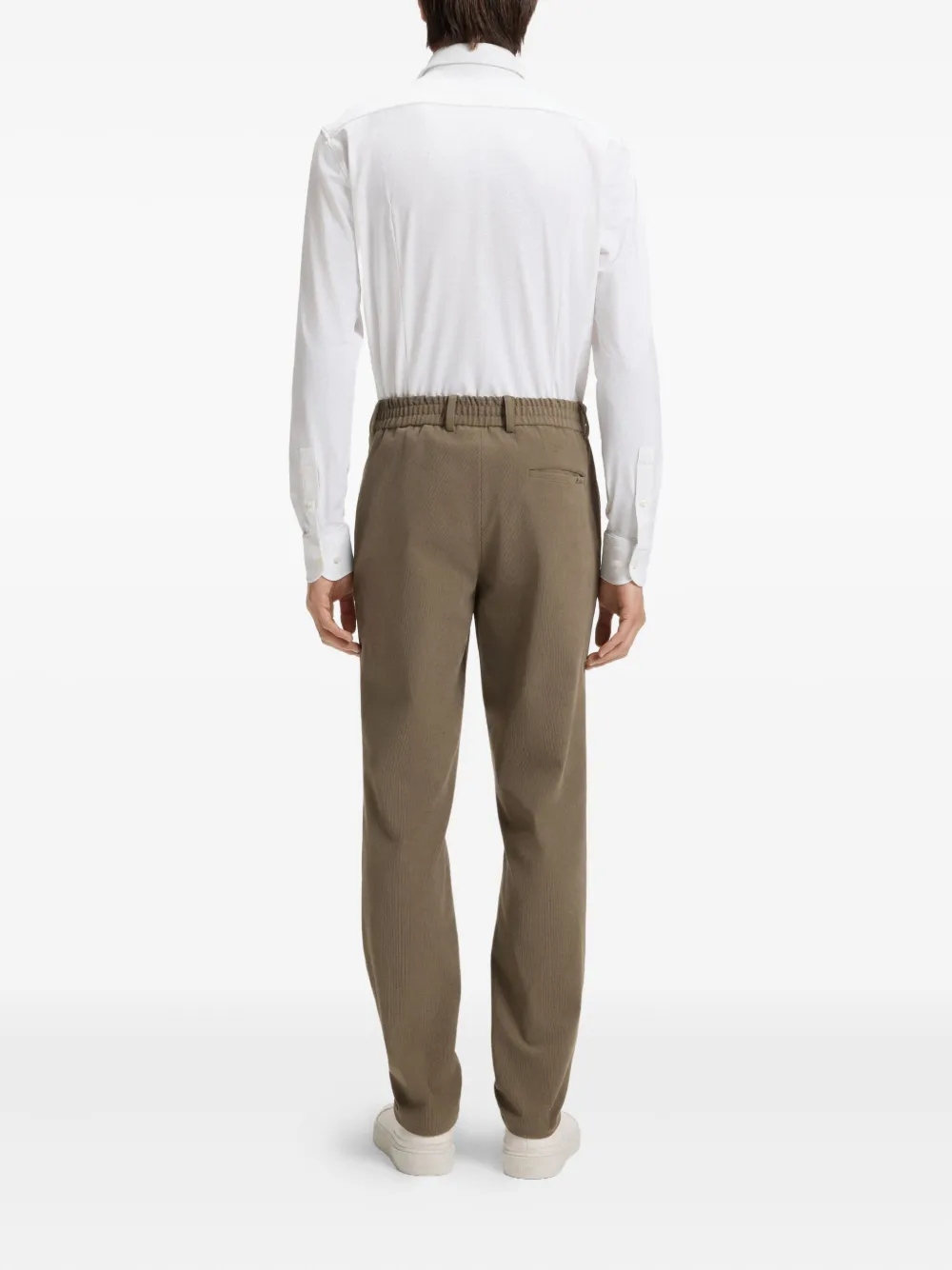 Hugo Boss Slim-fit Shirt In Structured Performance-stretch Jersey In White