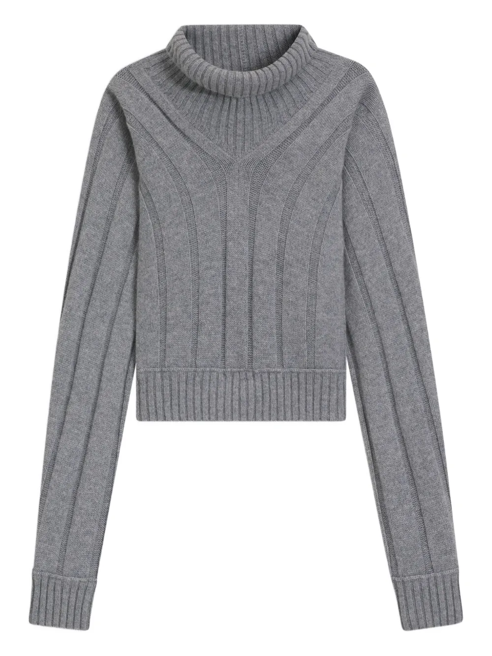 Hugo Boss Ribbed Turtleneck Sweater In Gray