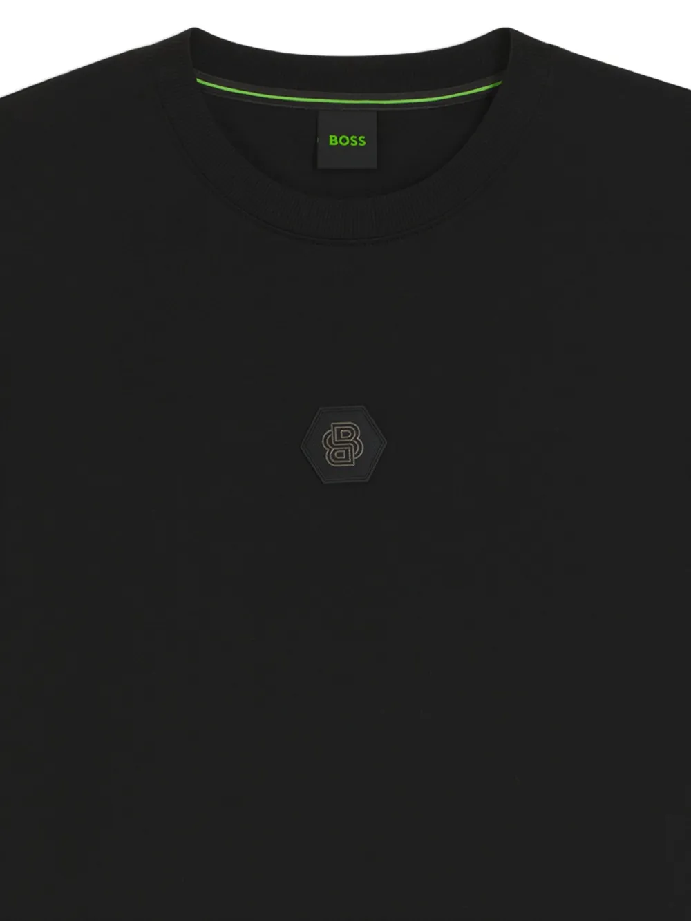 BOSS Katoenen T-shirt met logopatch - Zwart