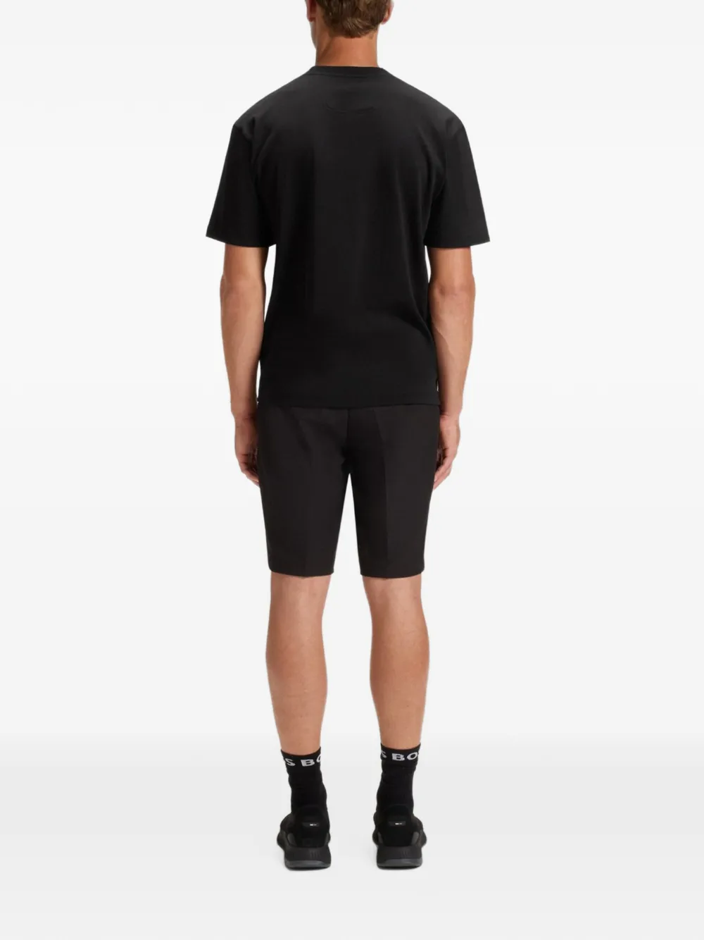 BOSS Katoenen T-shirt met logopatch Zwart
