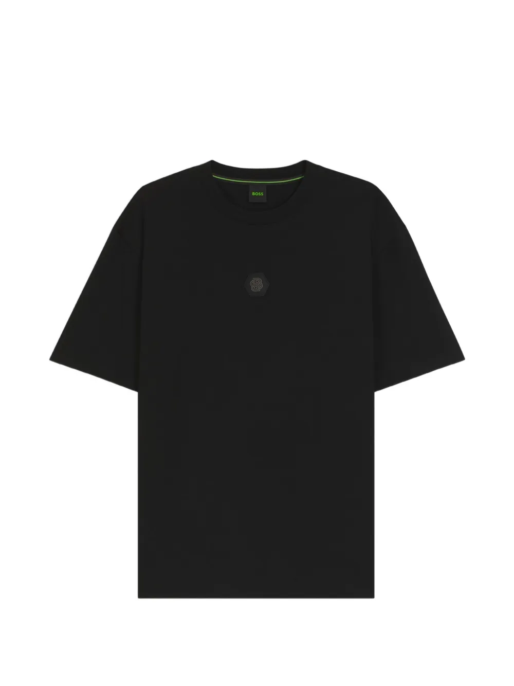 BOSS Katoenen T-shirt met logopatch Zwart