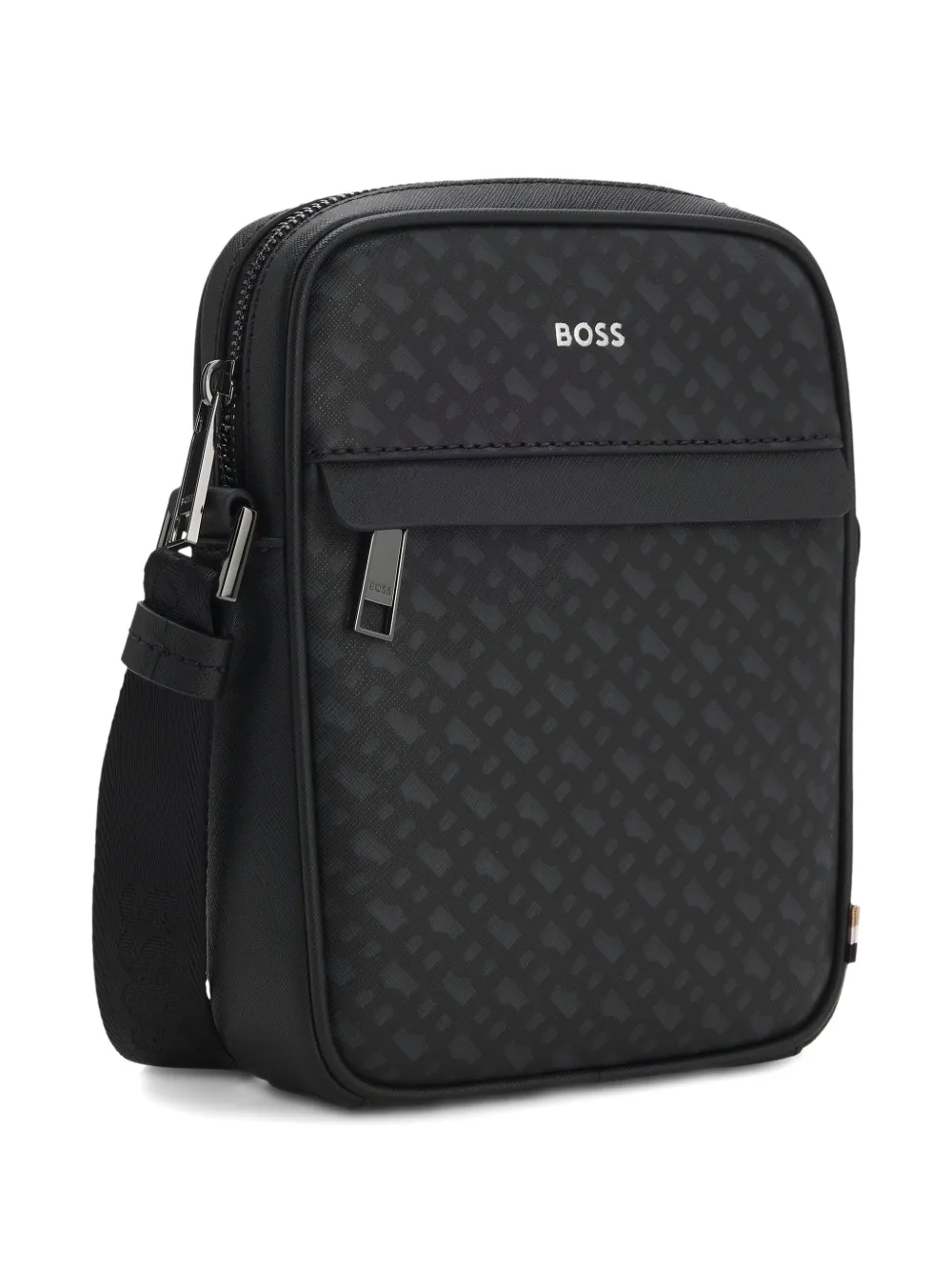 BOSS Messengertas met monogram - Zwart