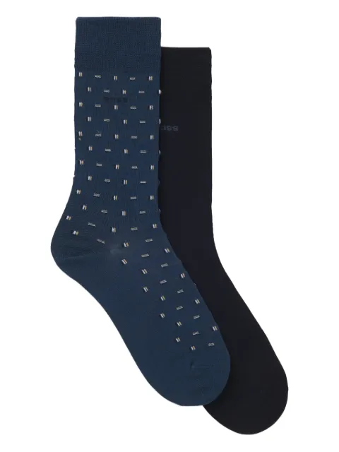 BOSS Kit 2 pares de meias com padronagem geométrica