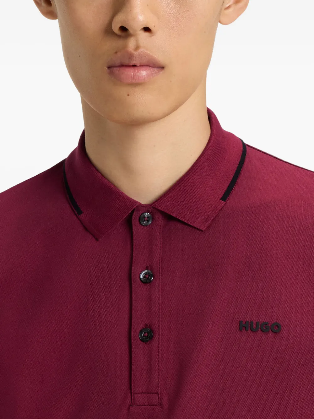 HUGO Poloshirt met geborduurd logo Rood