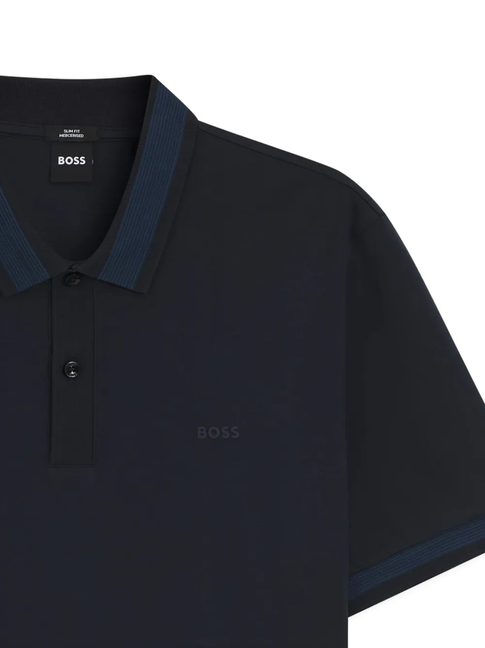 BOSS Poloshirt met vlakken - Blauw