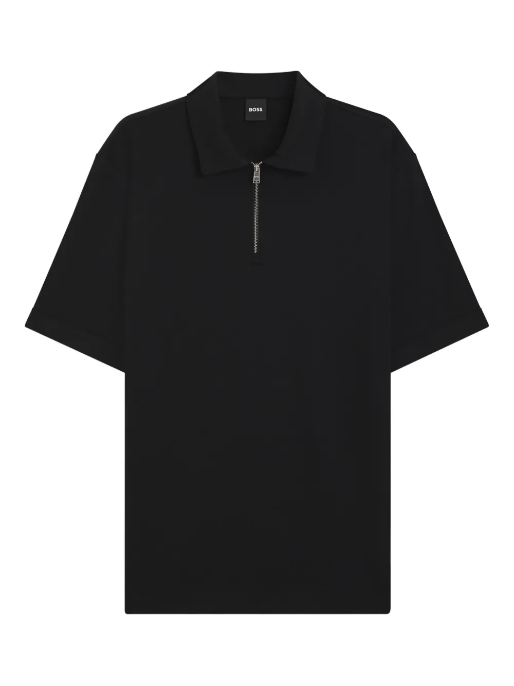 BOSS zip-neck polo shirt | Black | Image 1
