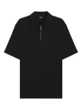 BOSS zip-neck polo shirt - Black