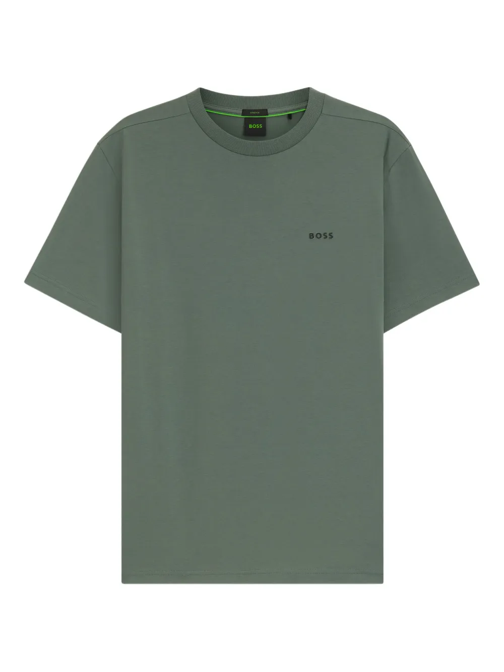 BOSS playera con cuello redondo y logo bordado | verde | Image 1