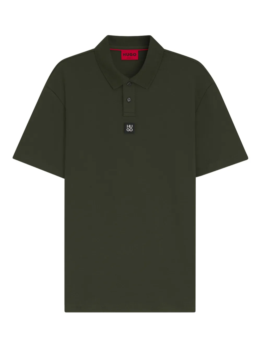 HUGO playera tipo polo con placa del logo | verde | Image 1