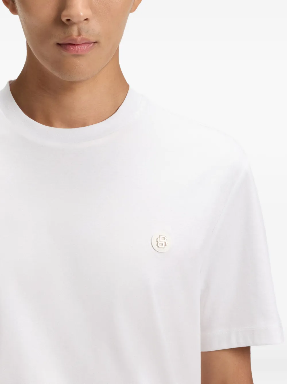 BOSS T-shirt met logoplakkaat Wit