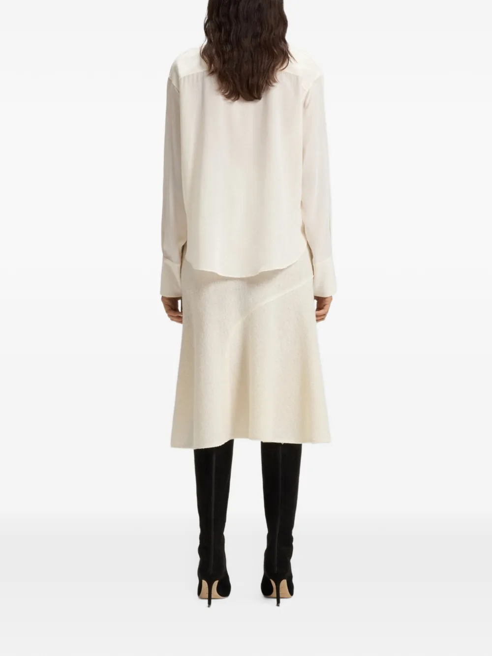 BOSS Blouse met manchetten met knopen Wit