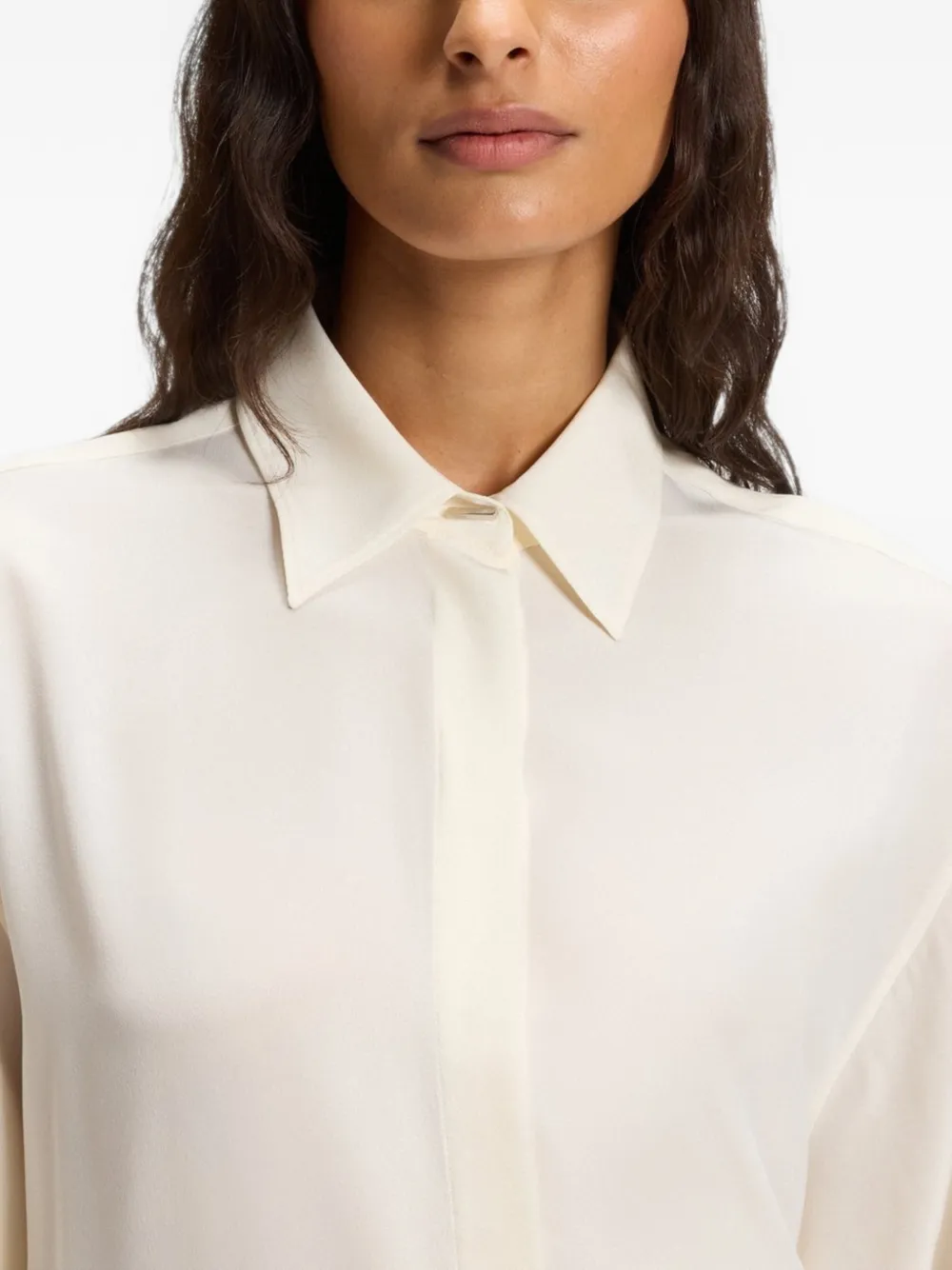 BOSS Blouse met manchetten met knopen Wit