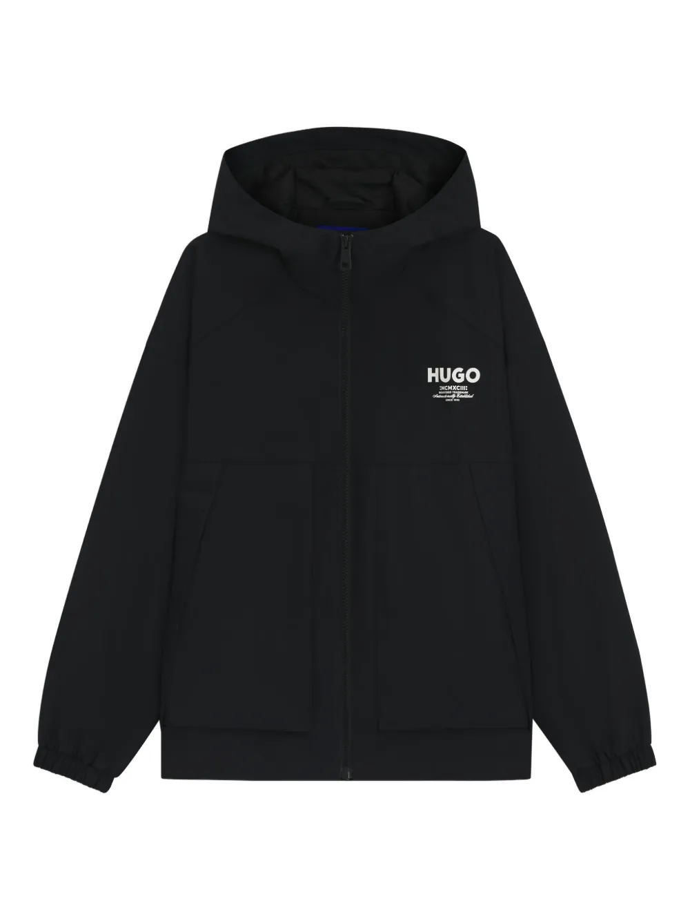 HUGO Jaqueta com capuz e estampa de logo | Preto | Image 1