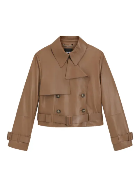 BOSS belted double-breasted jacket