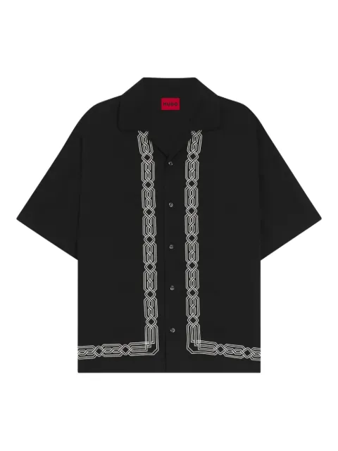 HUGO قميص بأكمام قصيرة وزينة أطراف