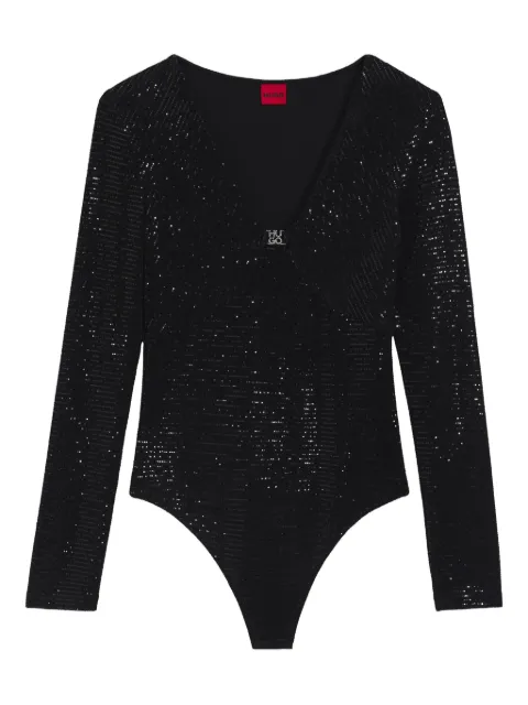 HUGO sequin-embellished V-neck bodysuit