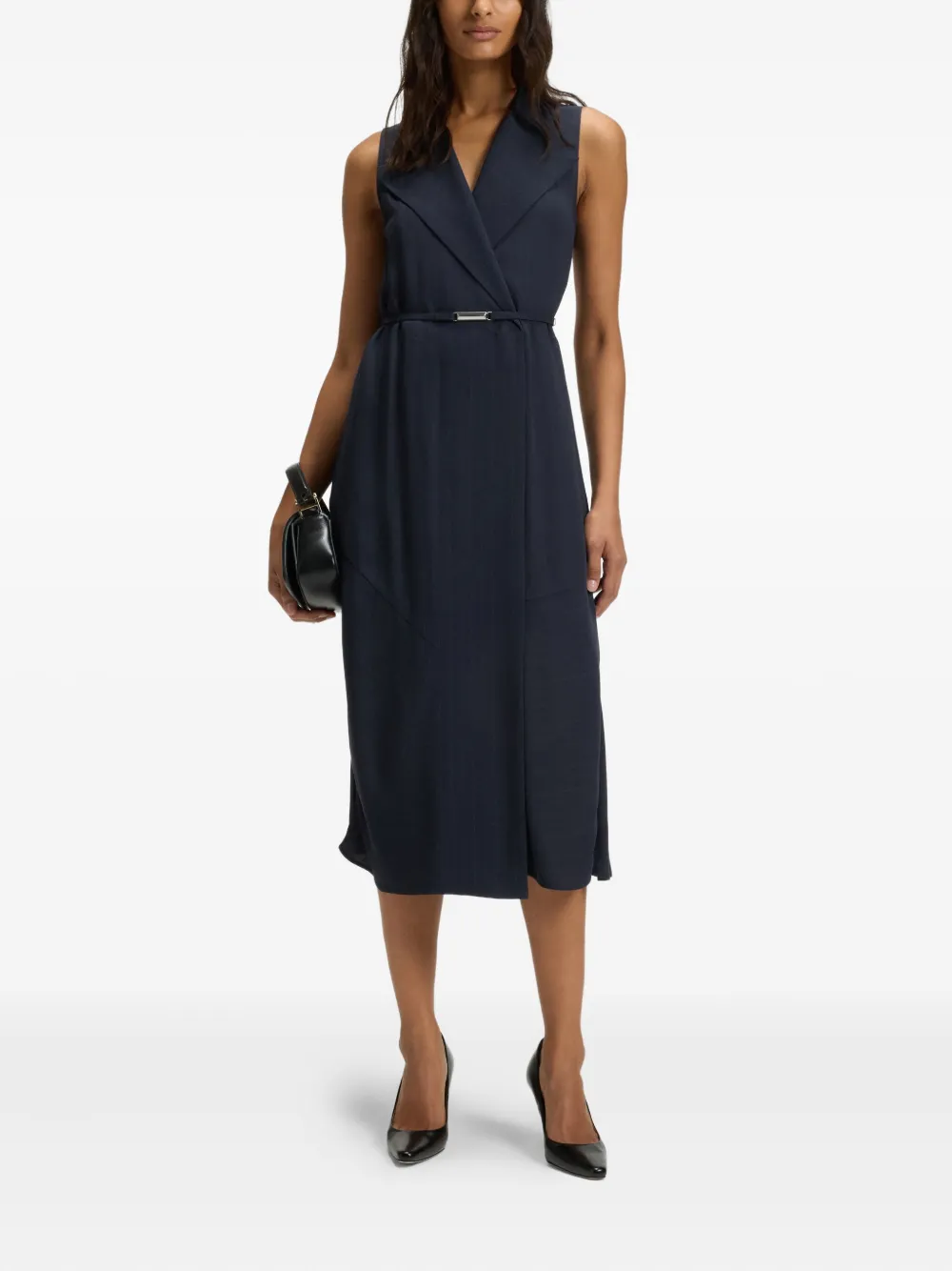 BOSS pinstripe belted midi dress | Day Dresses | Image 2