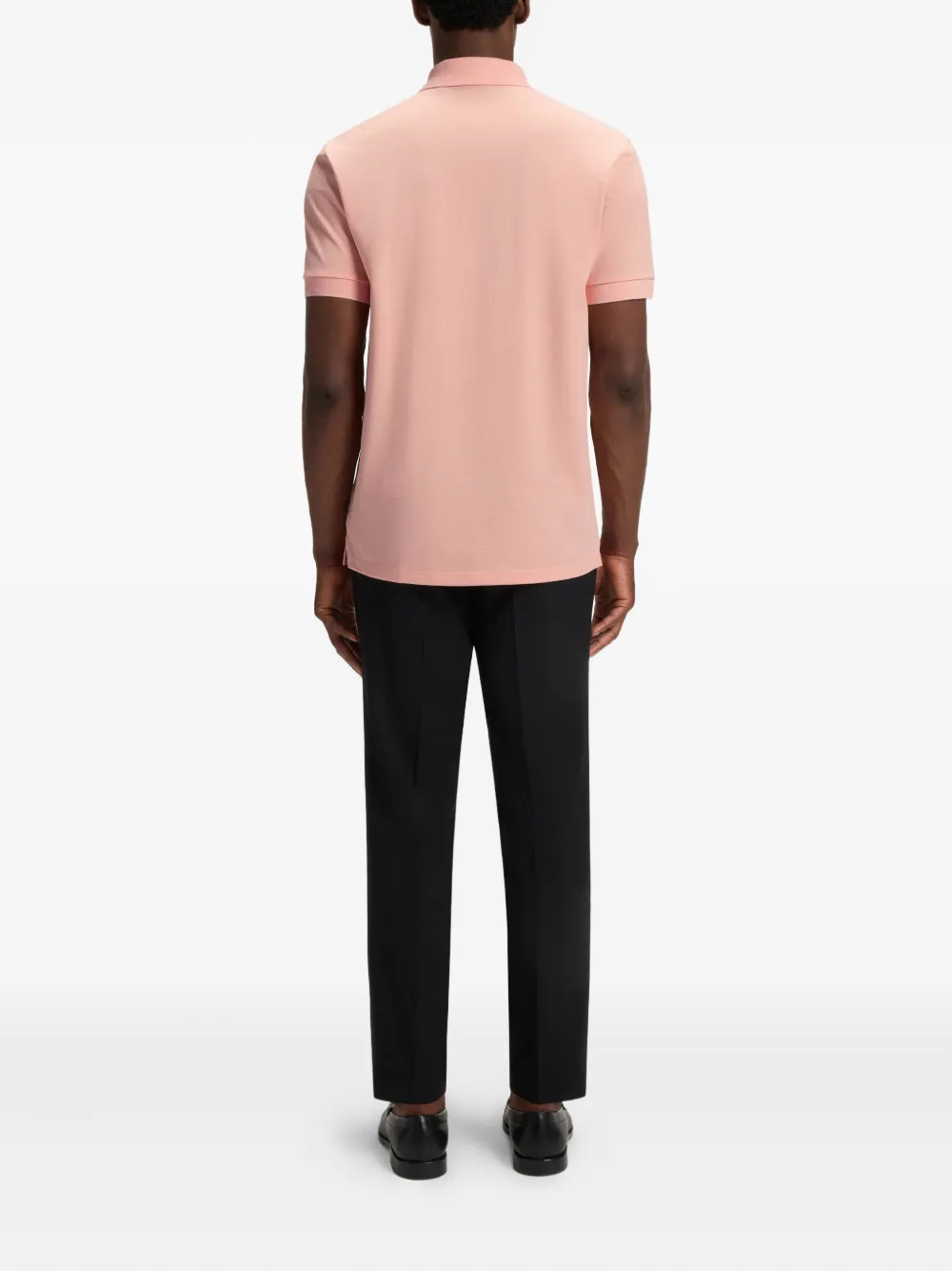 BOSS Katoenen poloshirt met geborduurd logo Roze