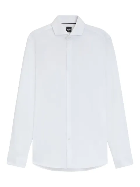 BOSS chemise en coton à col biaisé