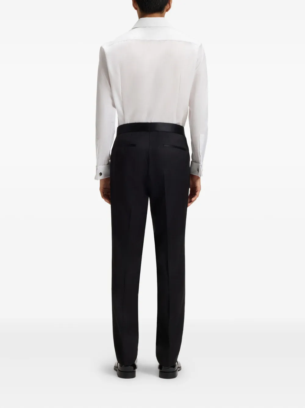 BOSS Katoenen overhemd met uitgesneden kraag Wit