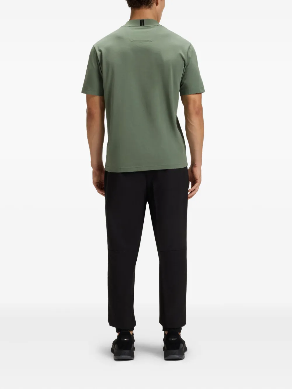 BOSS T-shirt van katoenblend Groen