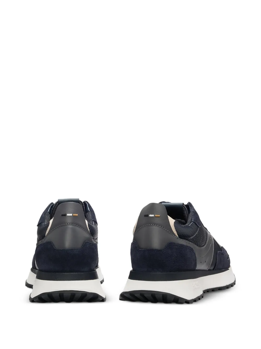 BOSS Sneakers met leren vlakken Blauw