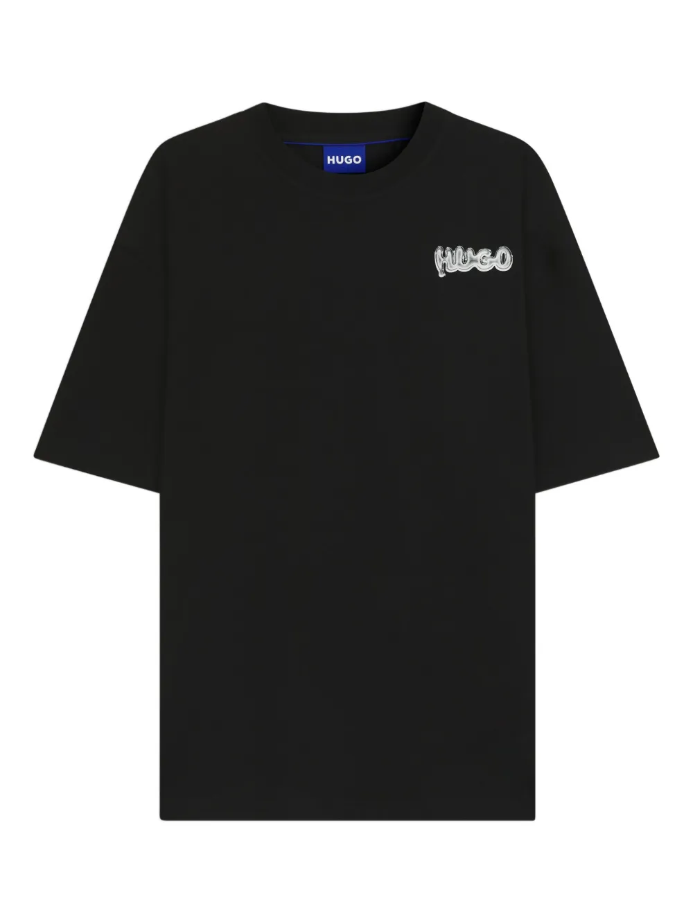 HUGO Camiseta de algodão com logo | Preto | Image 1