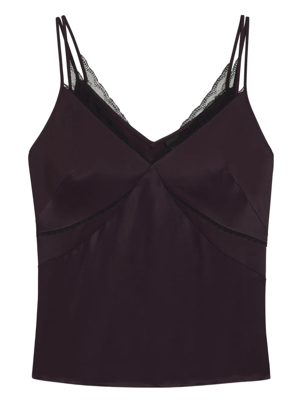 Hugo Boss Lace-trimmed Tank Top In Purple