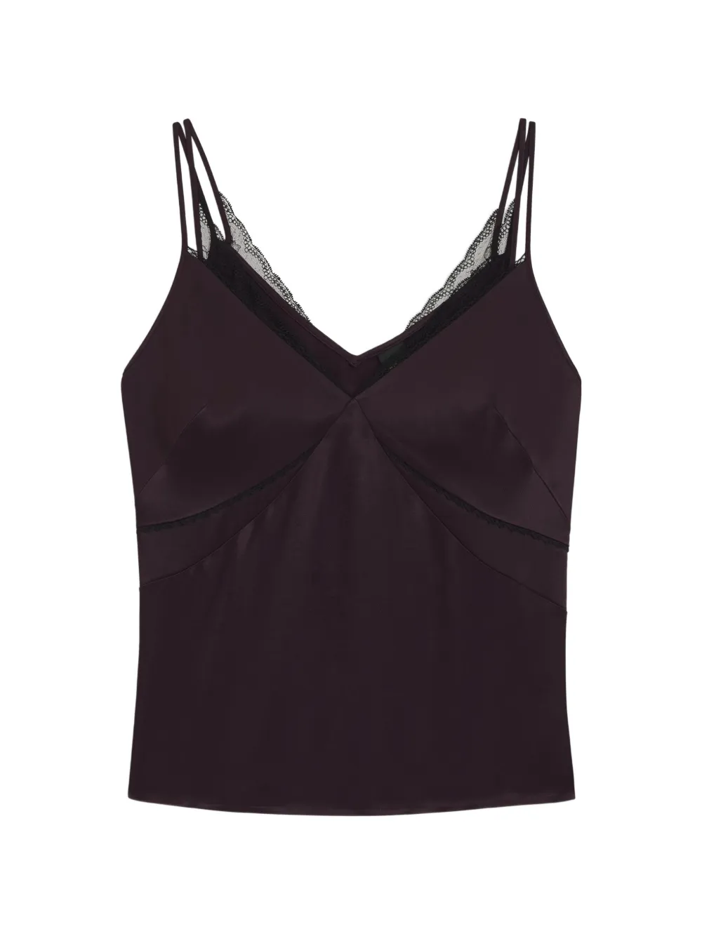 BOSS Tanktop met kanten afwerking Paars