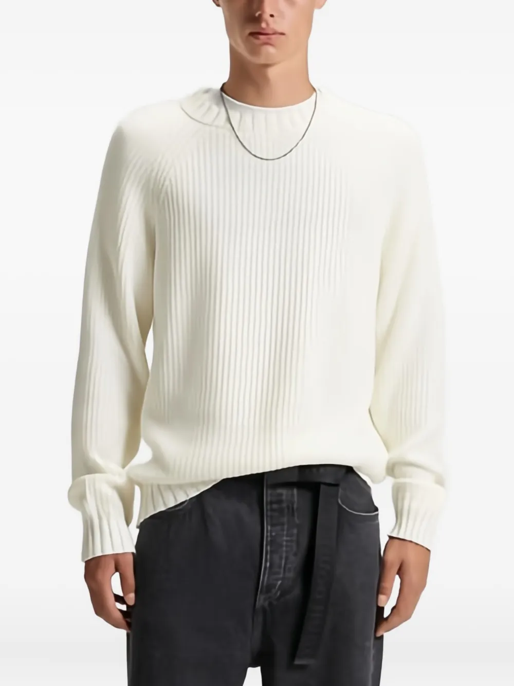 HUGO Ribgebreide trui Wit