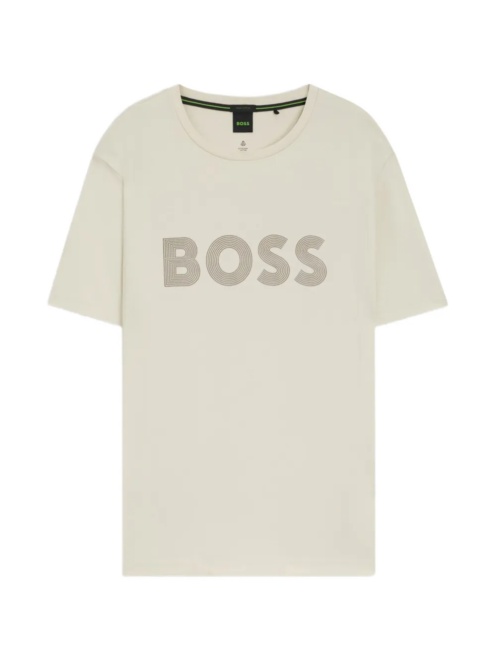 BOSS Katoenen T-shirt met logoprint Beige