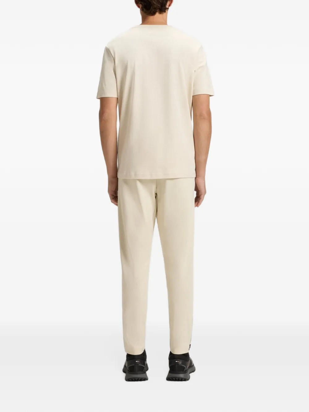 BOSS Katoenen T-shirt met logoprint Beige