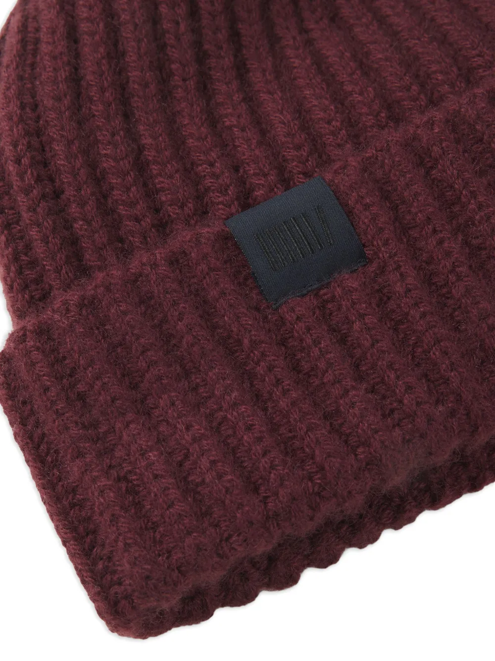 Hugo Boss Ribbed Beanie Hat In Brown