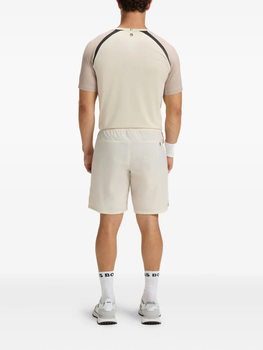 Hugo Boss Panelled Elastic-waist Shorts In Neutral