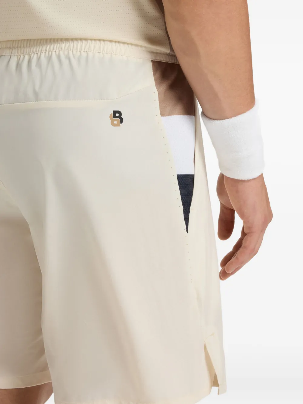 Hugo Boss Panelled Elastic-waist Shorts In Neutral