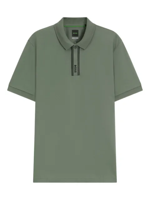 BOSS striped-placket polo shirt