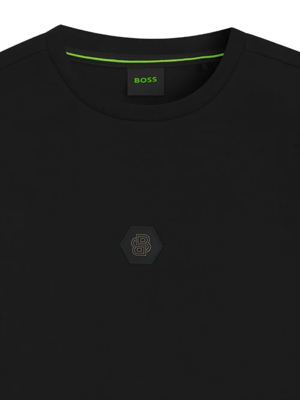 BOSS Sweater met logoplakkaat - Zwart