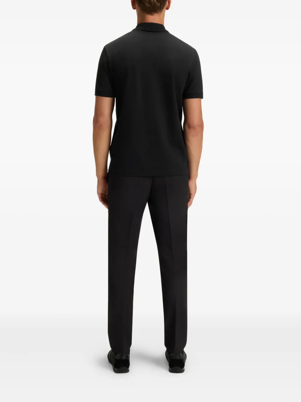 Hugo Boss Paddy Polo Shirt With Striped Placket And Logo In Black