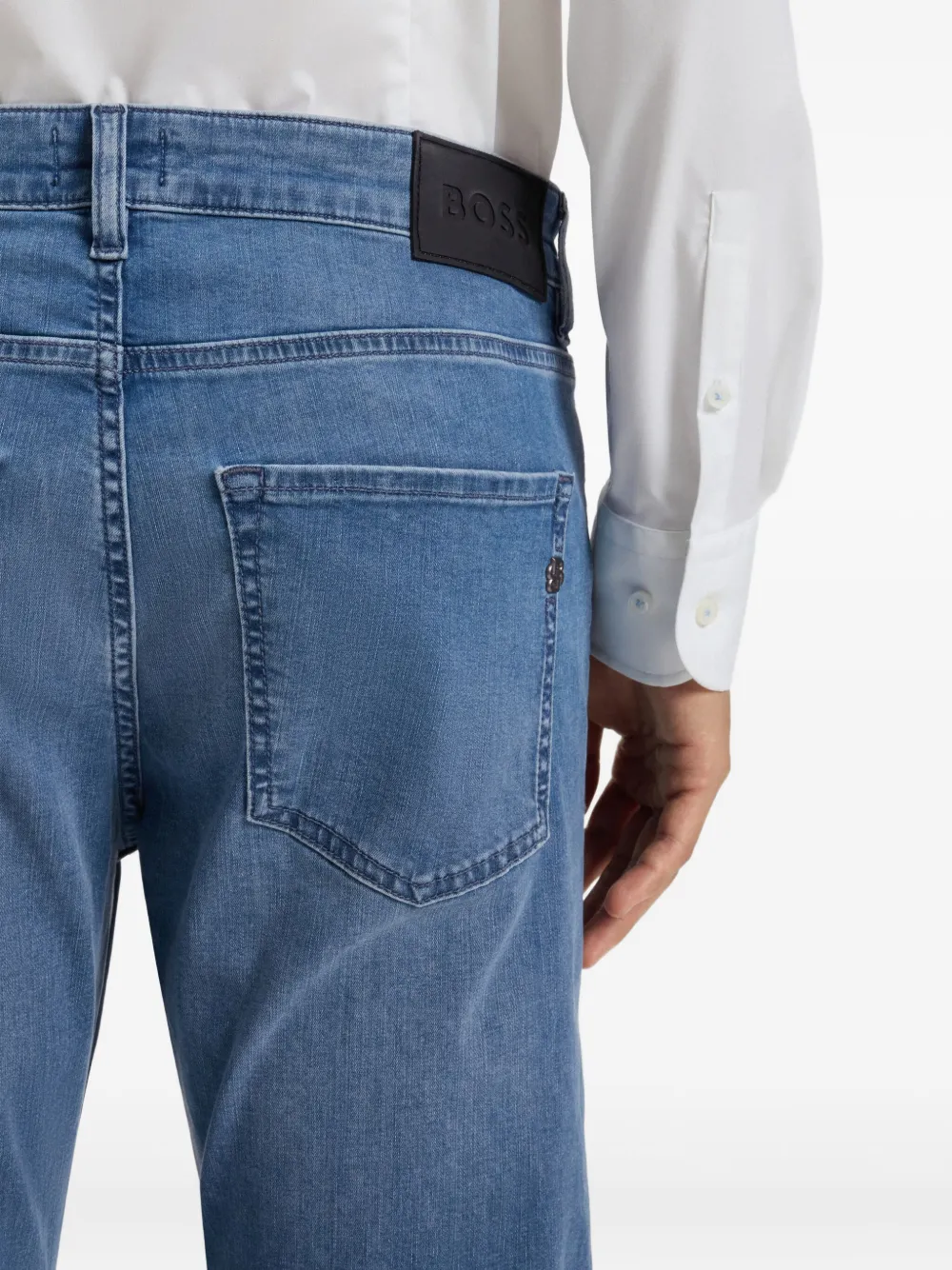 BOSS Jeans met logo-applicatie Blauw