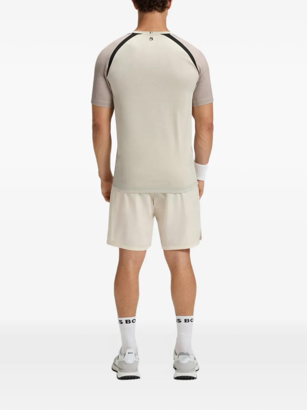 BOSS T-shirt met vlakken Beige