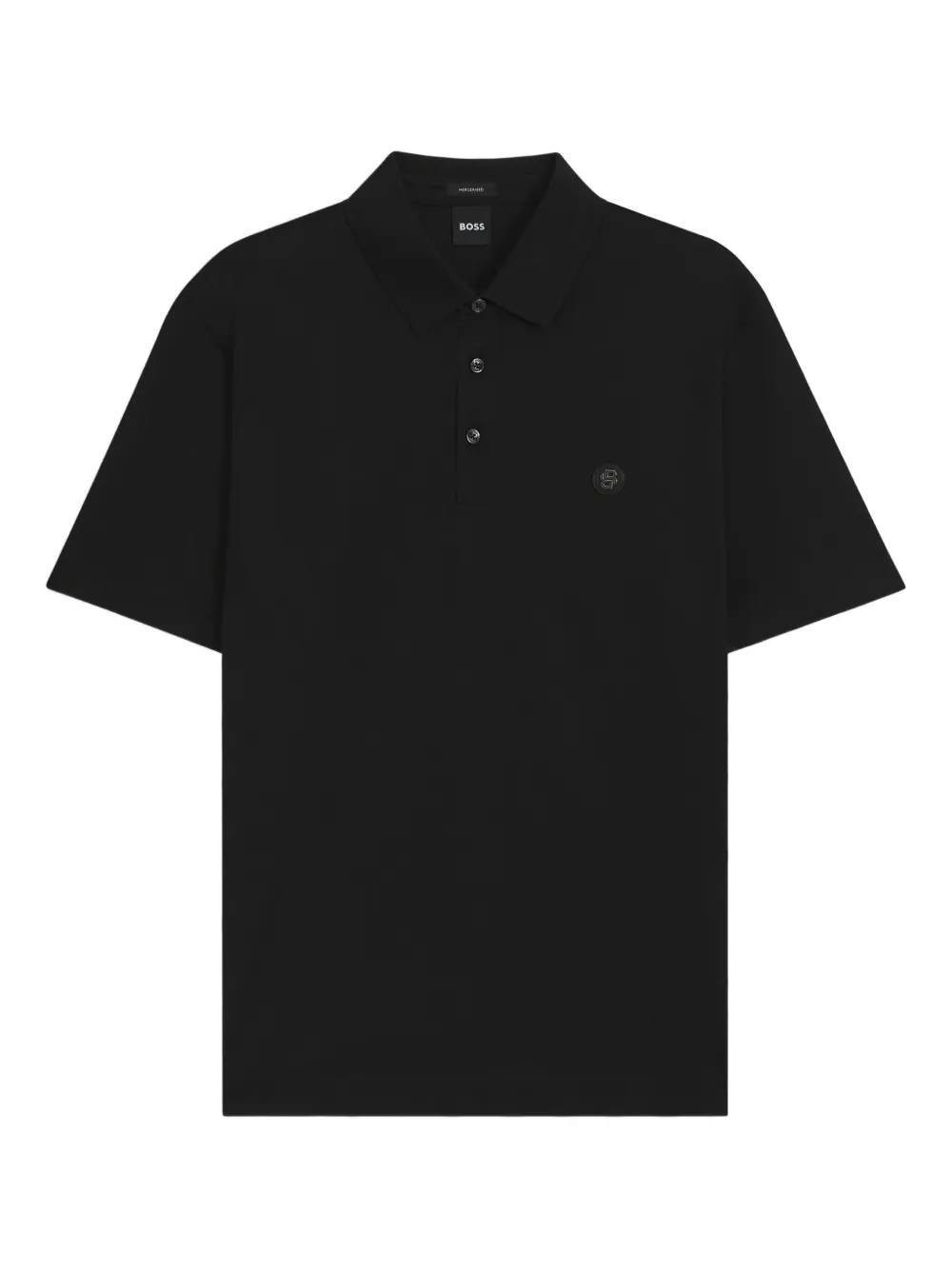 Hugo Boss Logo-patch Polo Shirt In Black