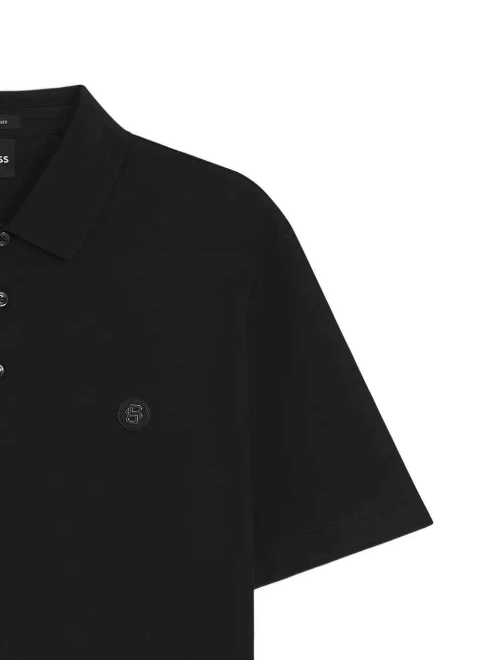 BOSS Poloshirt met logopatch - Zwart