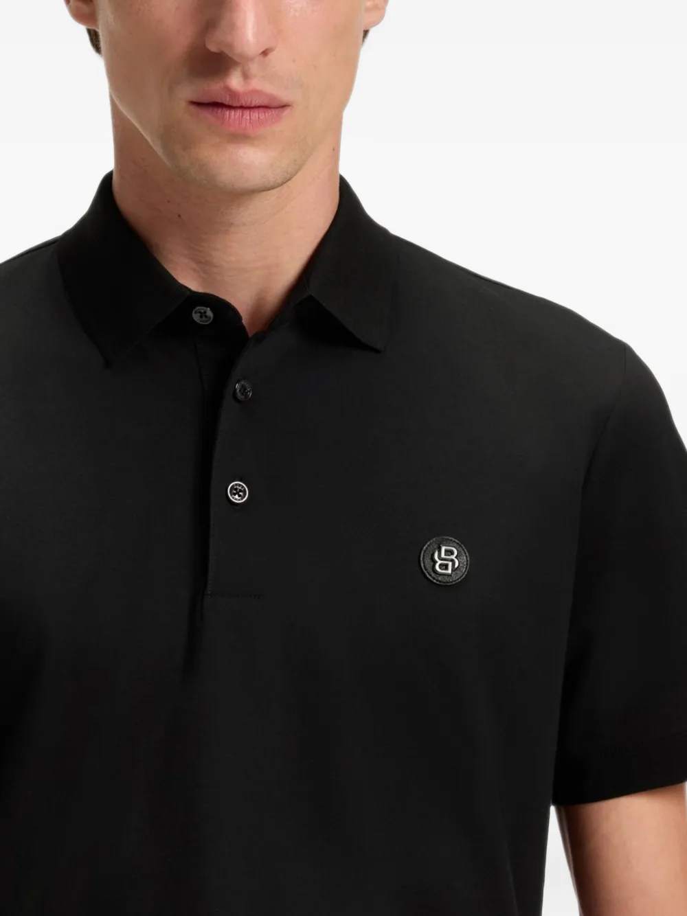 BOSS Poloshirt met logopatch Zwart